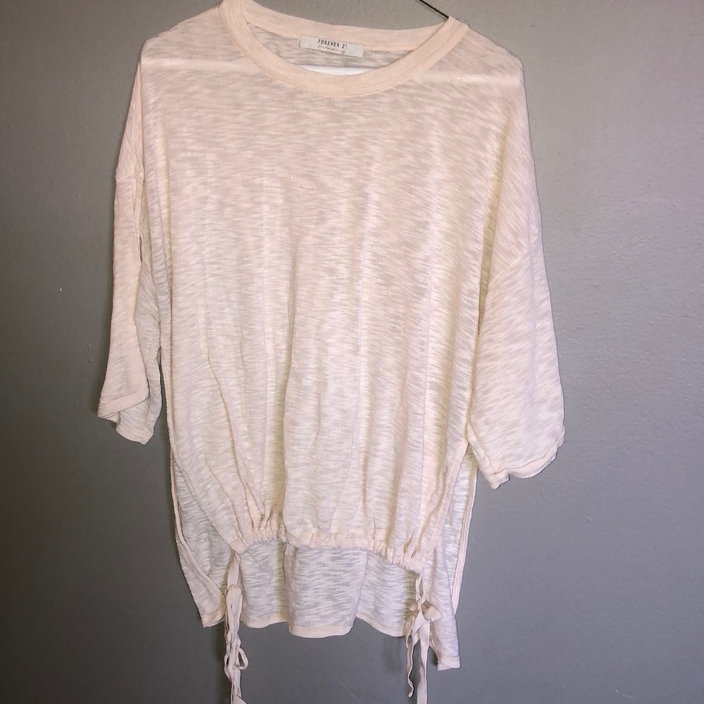 Cream high-low shirt